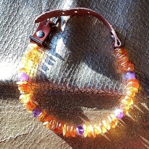 Baltic Amber and Amethyst necklace